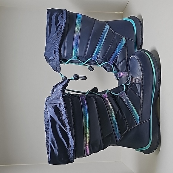 Lands' End Snowflake Insulated Winter Boots Thermolite Water Resistant Blue 6 - Picture 11 of 16